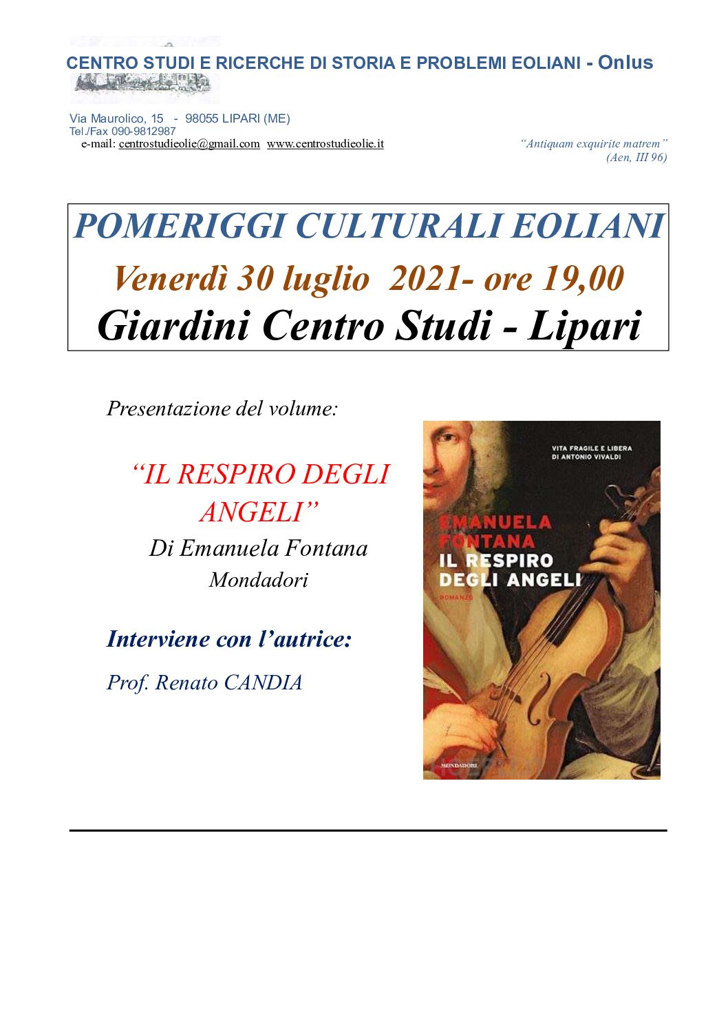 “Il respiro degli angeli” 30 Luglio